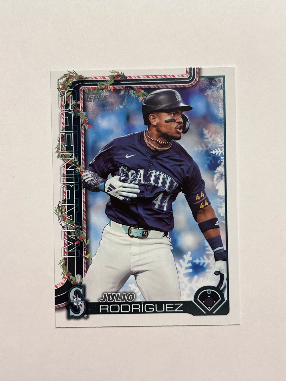 Julio Rodríguez Seattle Mariners Holiday Baseball Card - Navy